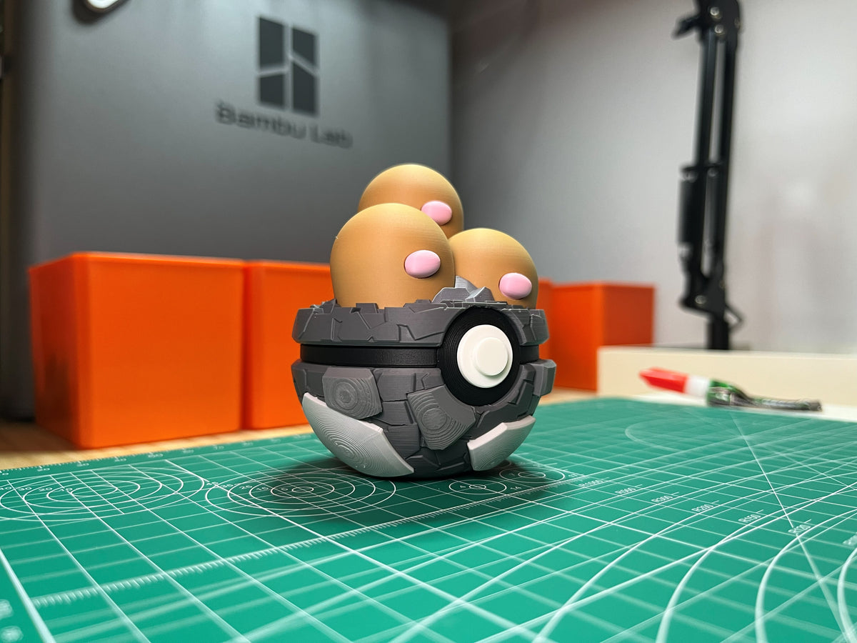 Dugtrio Monster Ball, side profile